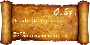 Oriold Szilveszter névjegykártya
