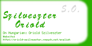 szilveszter oriold business card